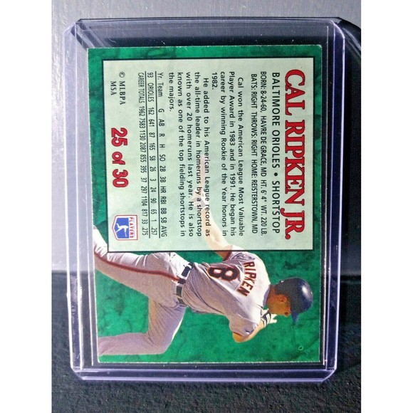 1994 Cal Ripken Jr. Post Collection #25 Baseball Card Baltimore Orioles - Picture 2 of 2